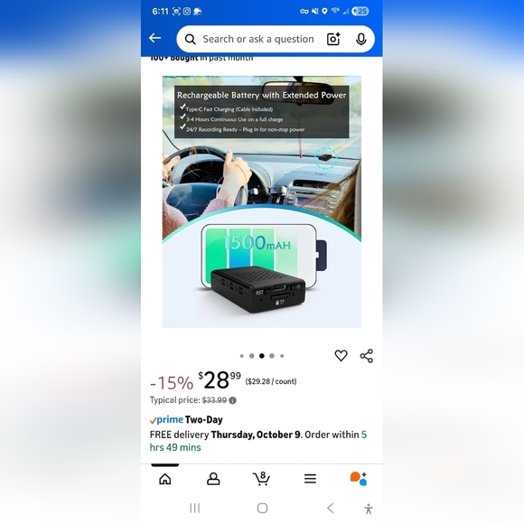 Mini Security Camera with Rechargeable Battery - Picture 2 of 5